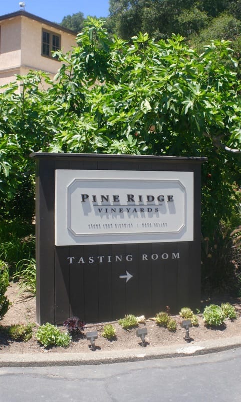 Well Design Pine Ridge Vineyards Tasting room Directional Monument Sign Dimensional Letters