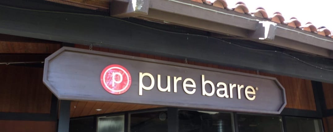 Well Design Pure Barre Sonoma Marketplace Identity Gold Leaf Sign